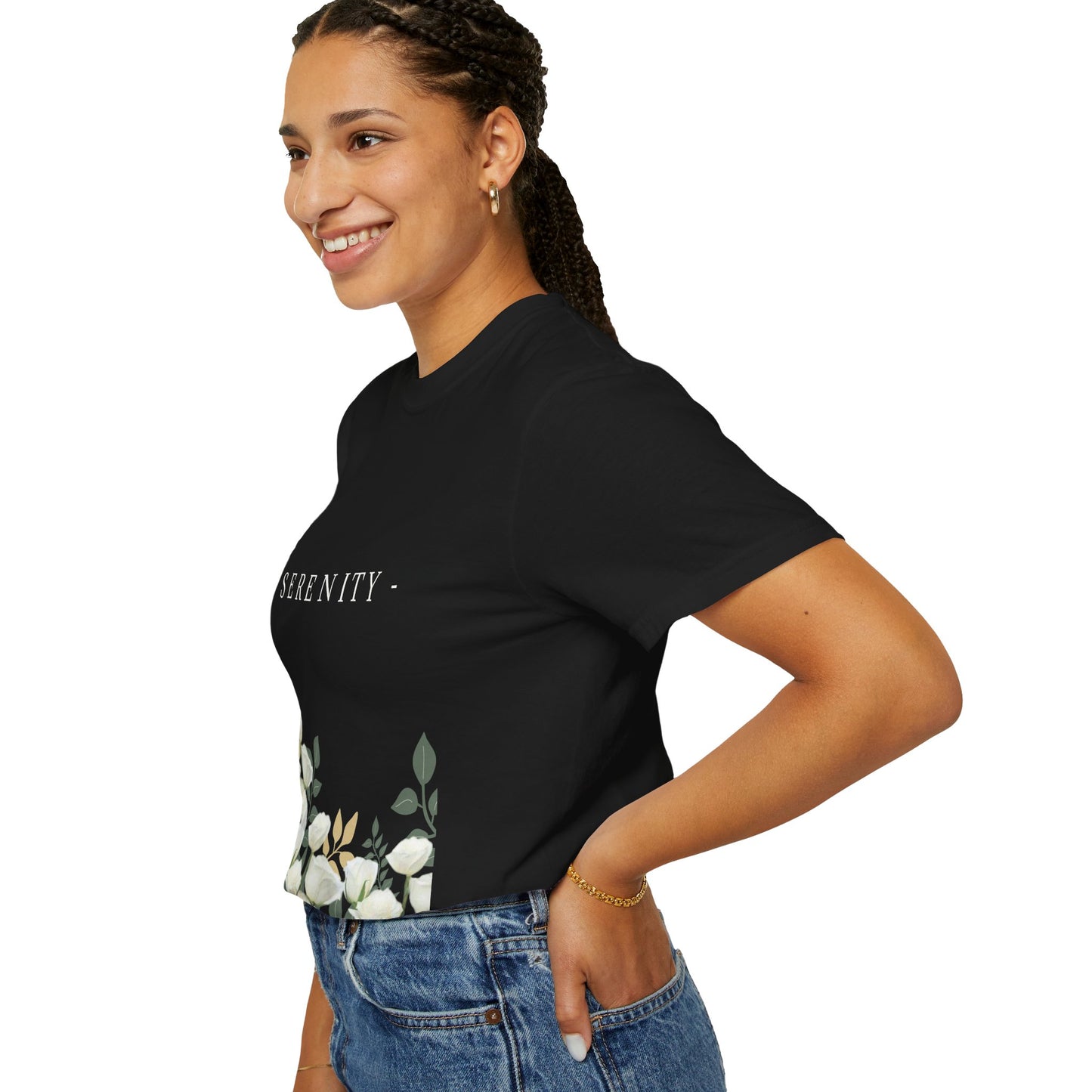 Serenity Floral Garden Printed T-Shirt – A Blend of Elegance and Comfort