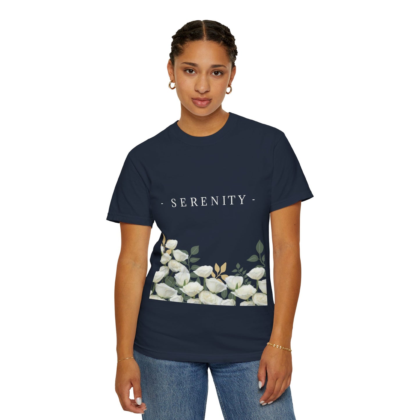 Serenity Floral Garden Printed T-Shirt – A Blend of Elegance and Comfort