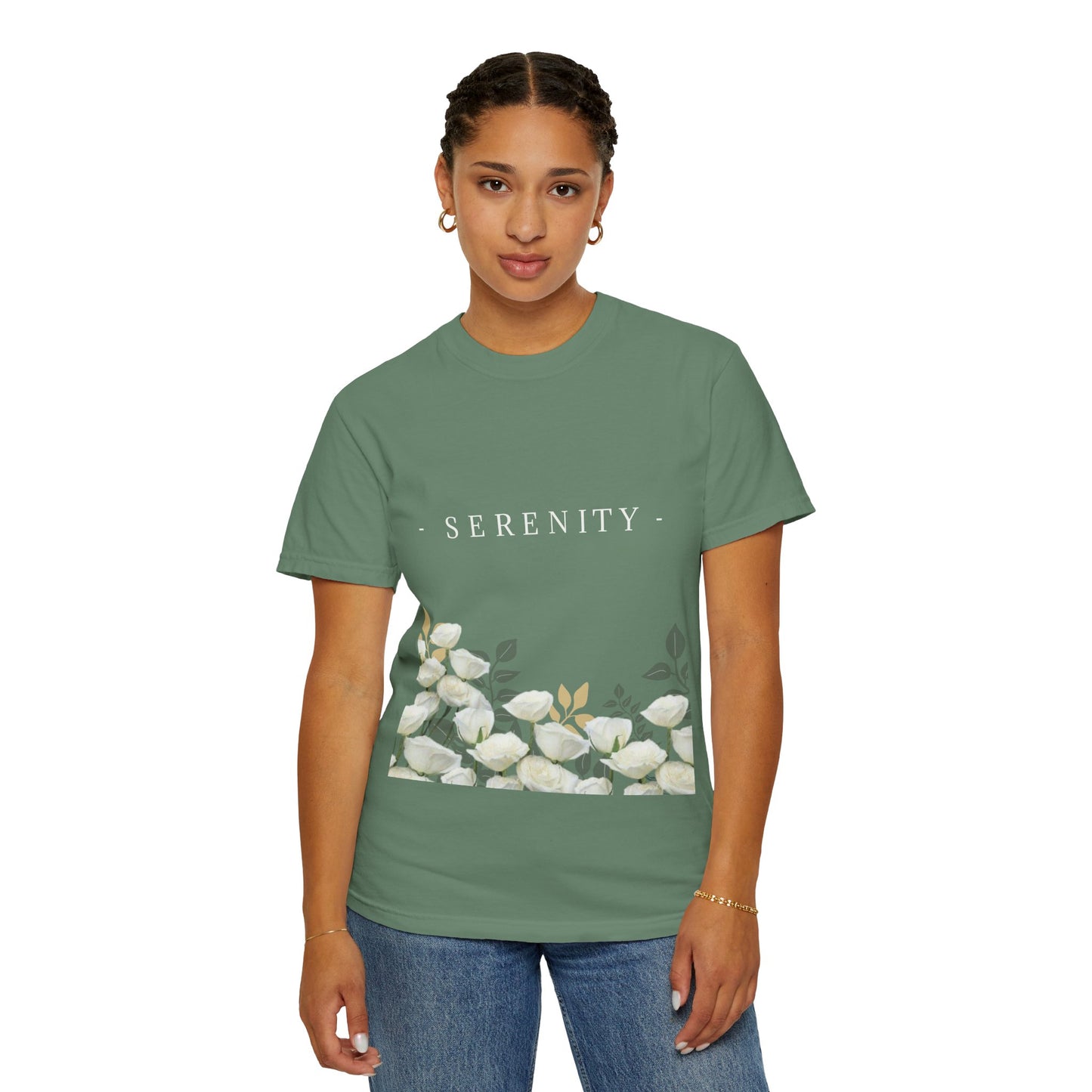 Serenity Floral Garden Printed T-Shirt – A Blend of Elegance and Comfort