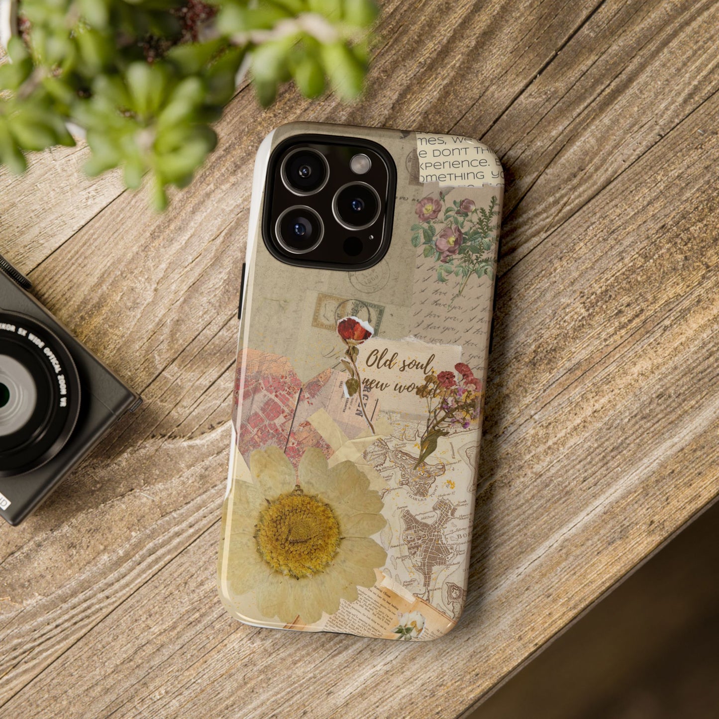 Old Soul, New World – Vintage Collage Phone Case