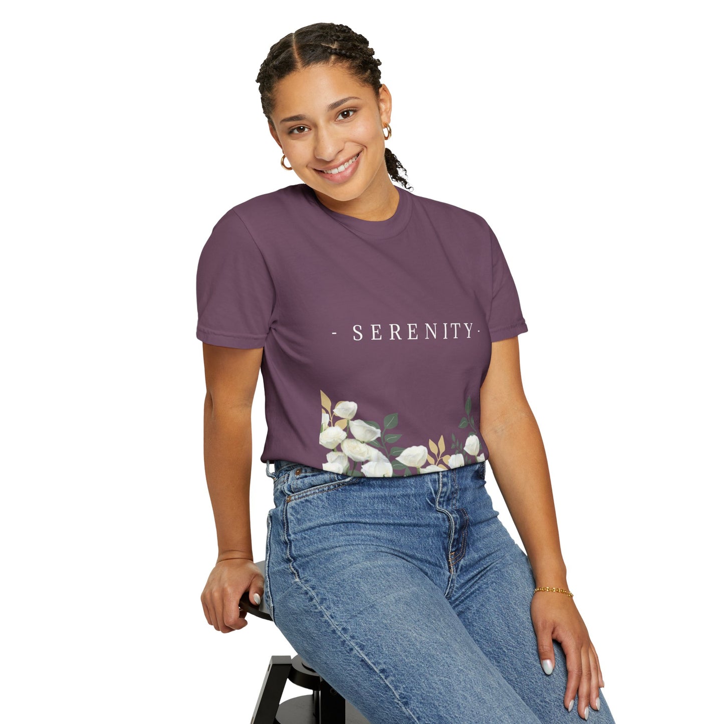 Serenity Floral Garden Printed T-Shirt – A Blend of Elegance and Comfort