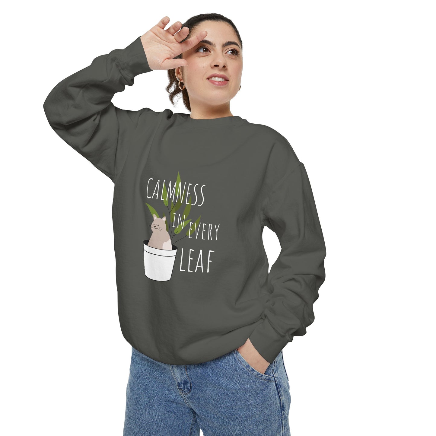 “Calmness in Every Leaf” Sweatshirt This cozy and stylish sweatshirt