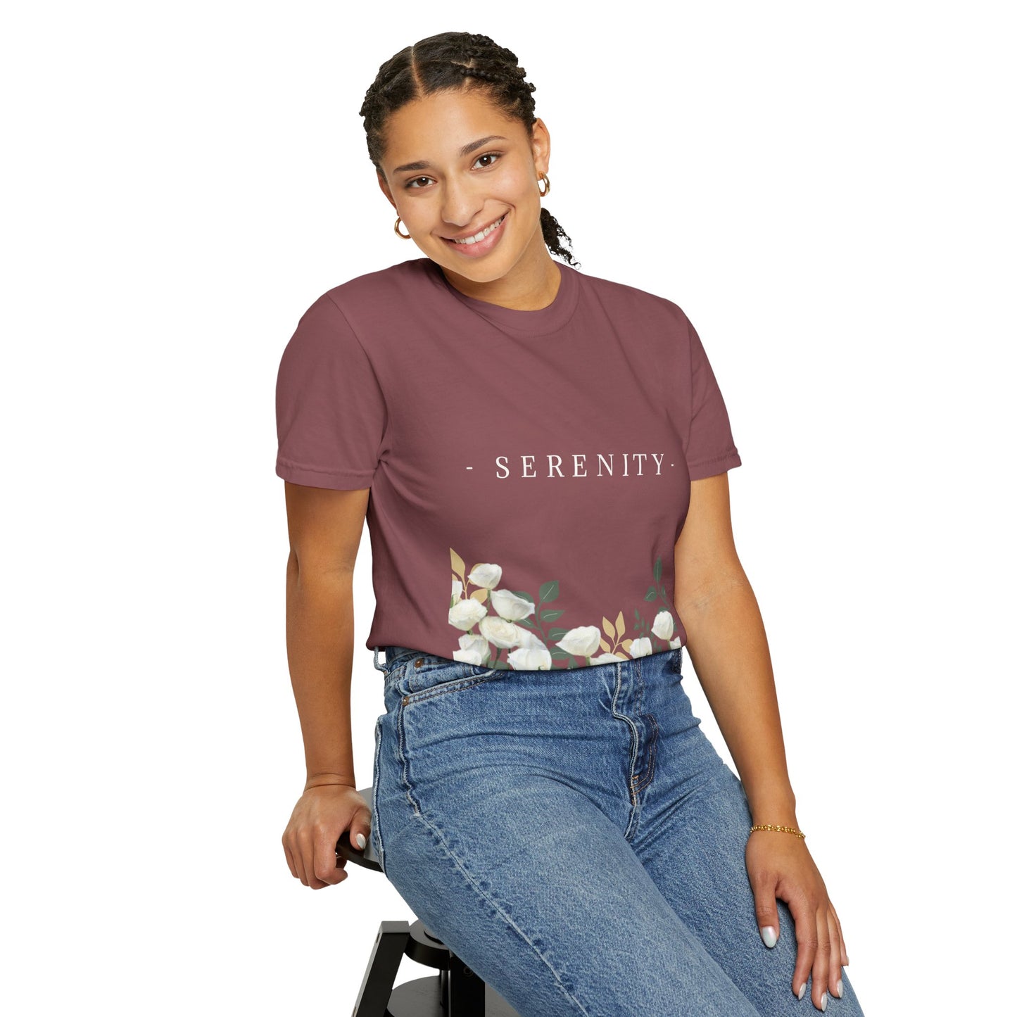 Serenity Floral Garden Printed T-Shirt – A Blend of Elegance and Comfort