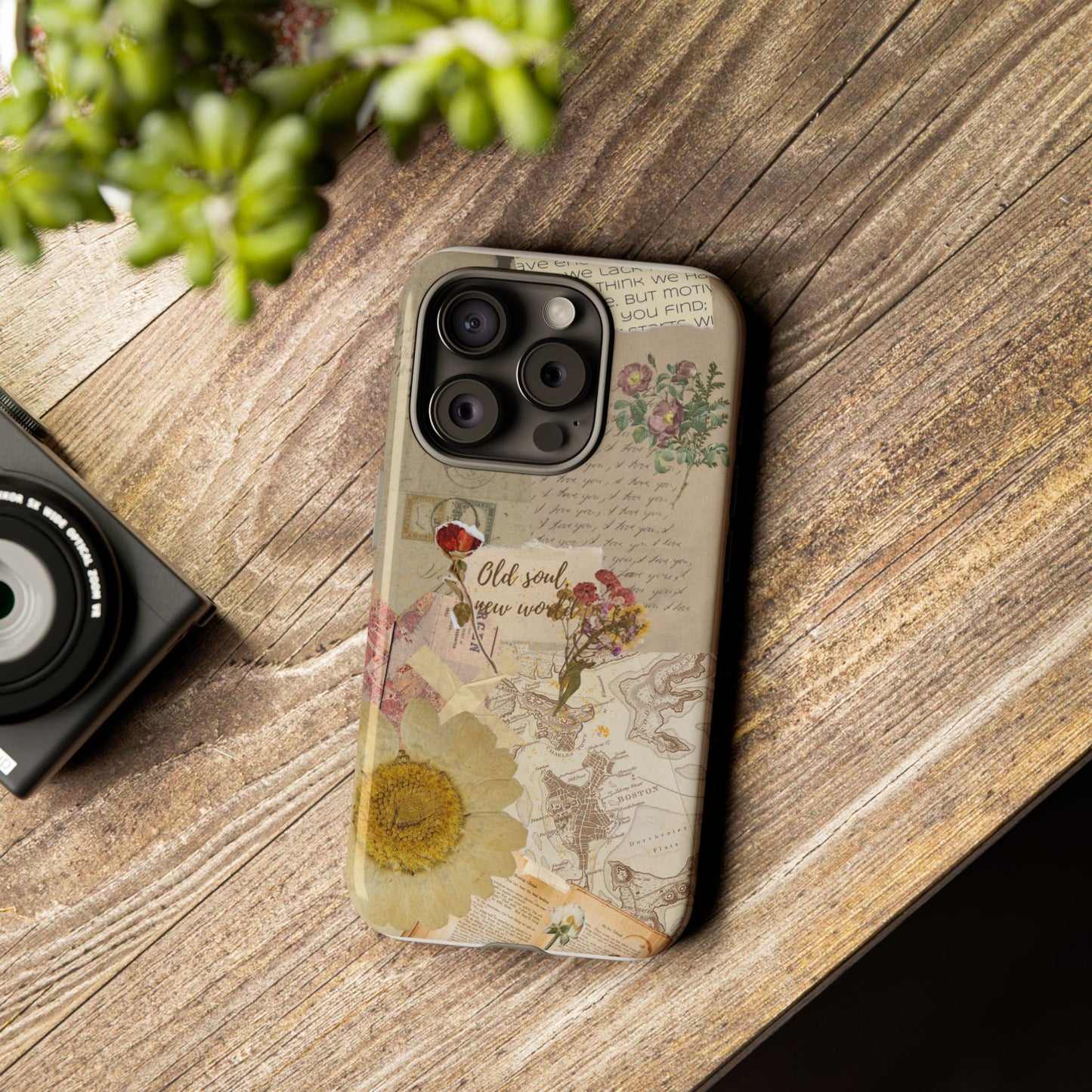 Old Soul, New World – Vintage Collage Phone Case