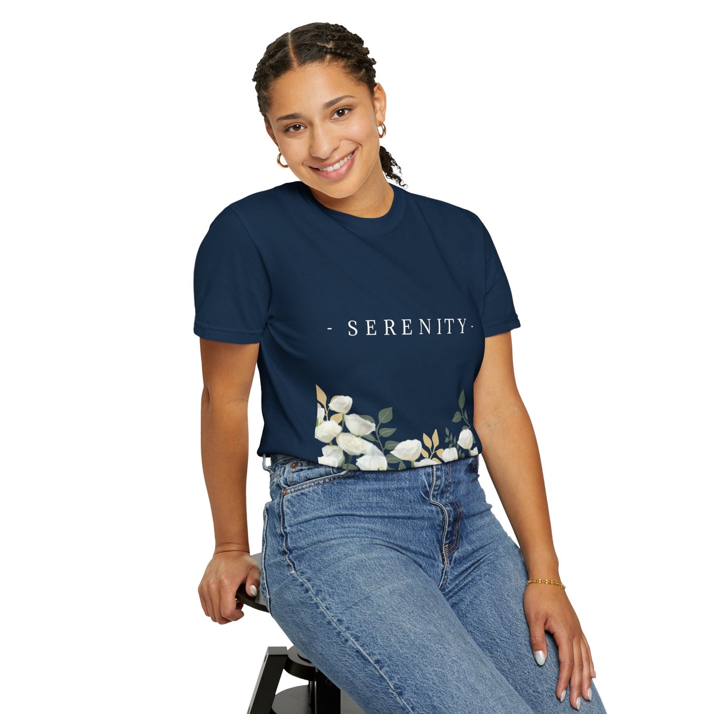 Serenity Floral Garden Printed T-Shirt – A Blend of Elegance and Comfort