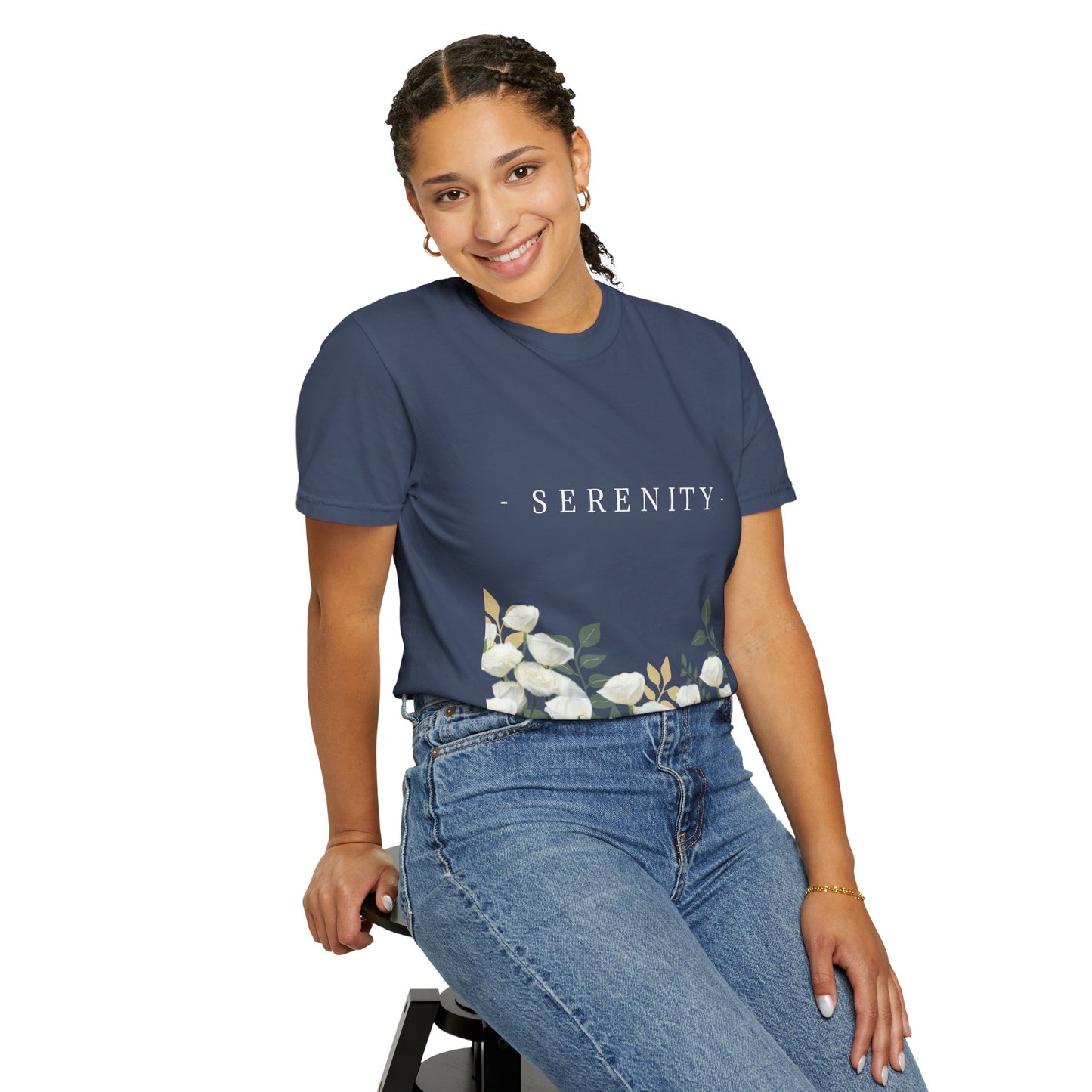 Serenity Floral Garden Printed T-Shirt – A Blend of Elegance and Comfort