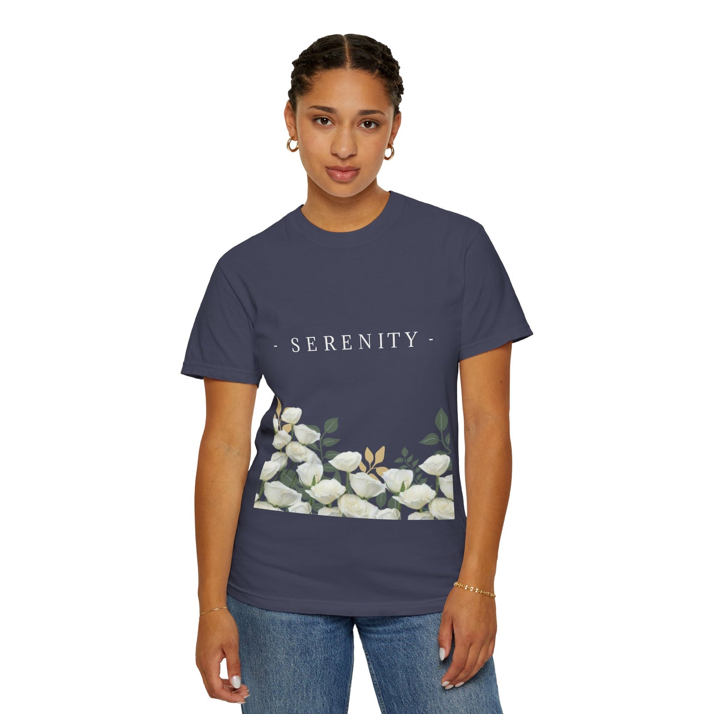 Serenity Floral Garden Printed T-Shirt – A Blend of Elegance and Comfort