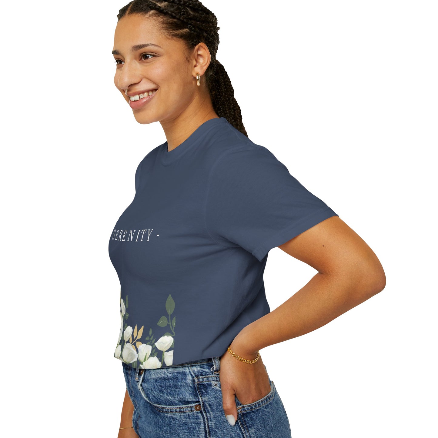 Serenity Floral Garden Printed T-Shirt – A Blend of Elegance and Comfort