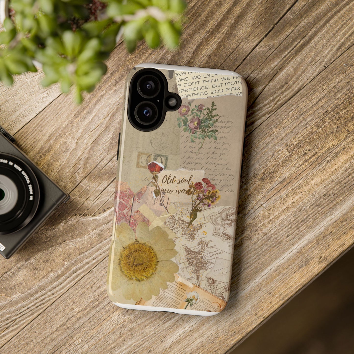 Old Soul, New World – Vintage Collage Phone Case